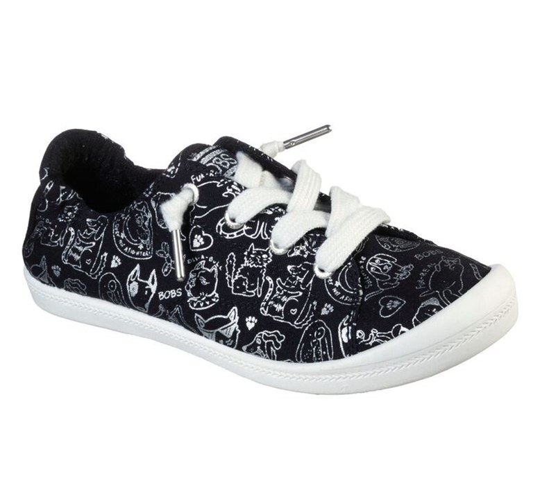 Skechers Dam Svarta/Silver Slip On - Bobs Beach Bingo - Dream Team - Sverige (FHXRD-0452)